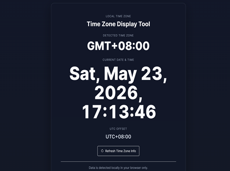 Local Time Zone Display